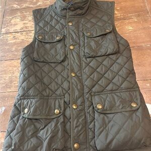 Ralph Lauren Quilted Snap-Front Vest in Olive Green